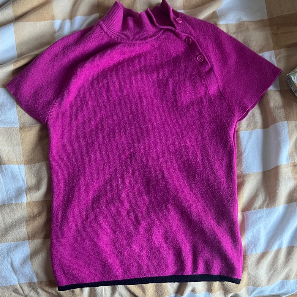 Maeve Fuchsia Button-Detail Blouse